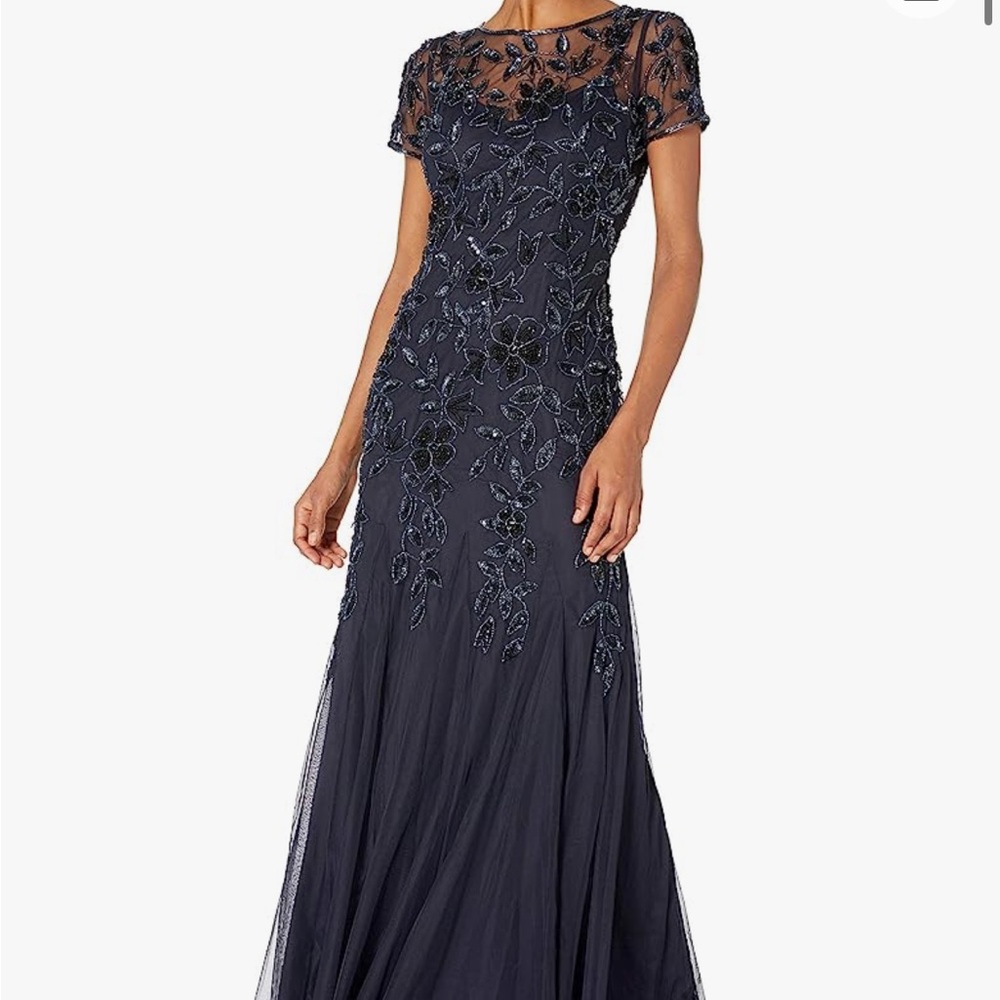 Adrianna Papell Women’s Floral Beaded Godet Gown